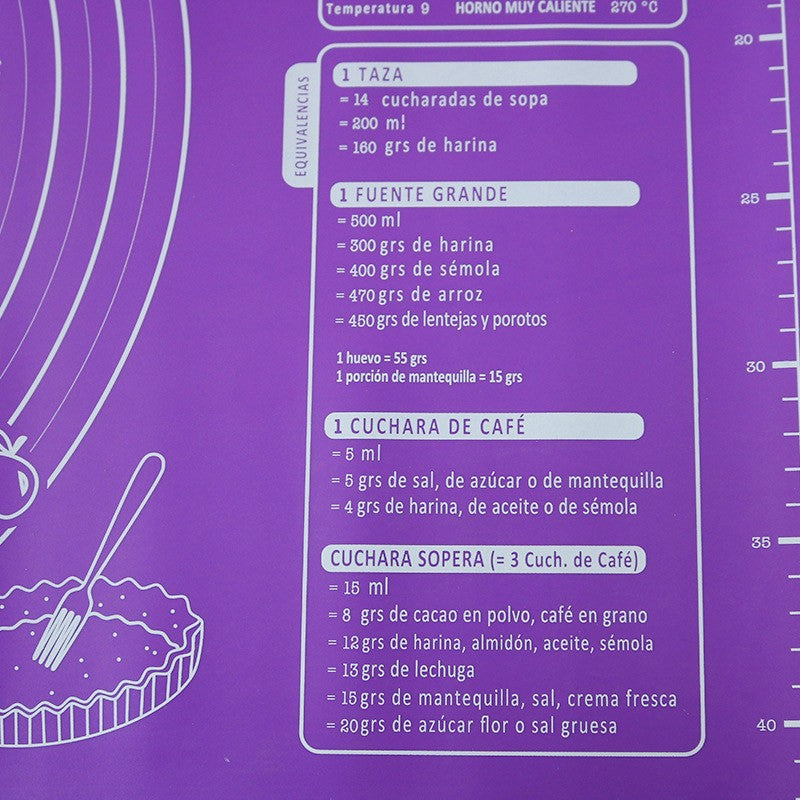 Almohadilla de silicona de 60/50/40cm, estera para hornear, hoja para amasar masa, estera para cocina, rollo de masa, Pizza, soporte antiadherente para masa grande