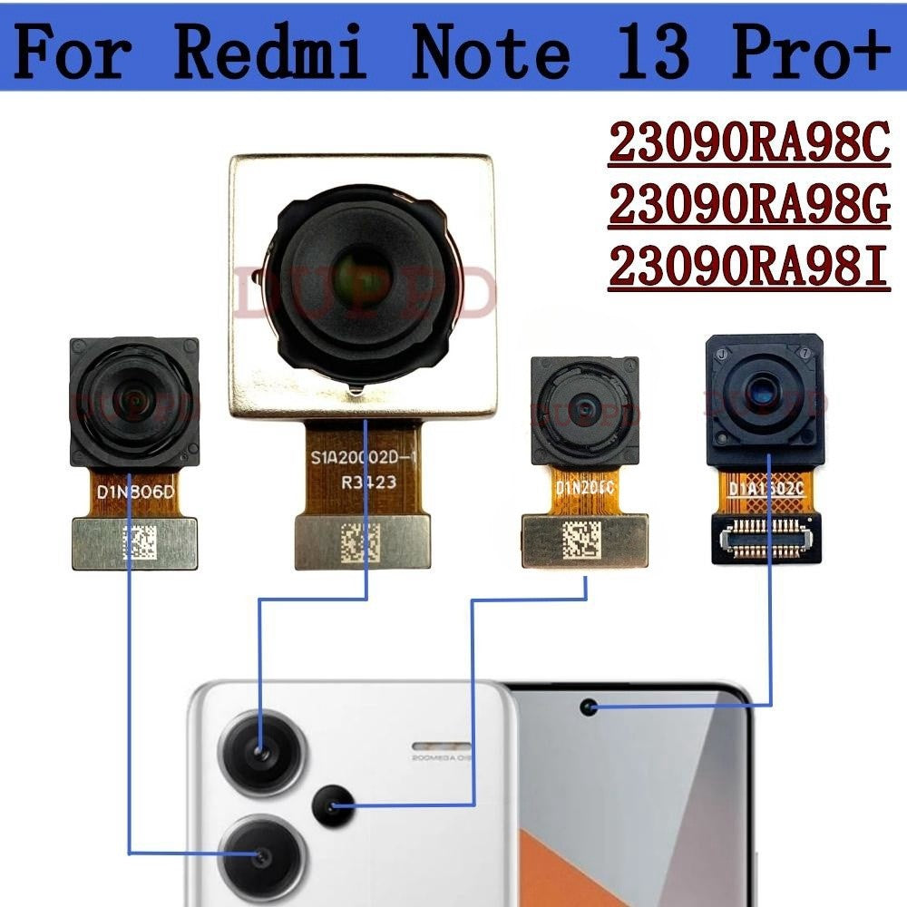 Cámara trasera delantera para Xiaomi Redmi Note 13 Pro + Plus 5G Selfie módulo de cámara Frontal ancha trasera Cable flexible repuestos