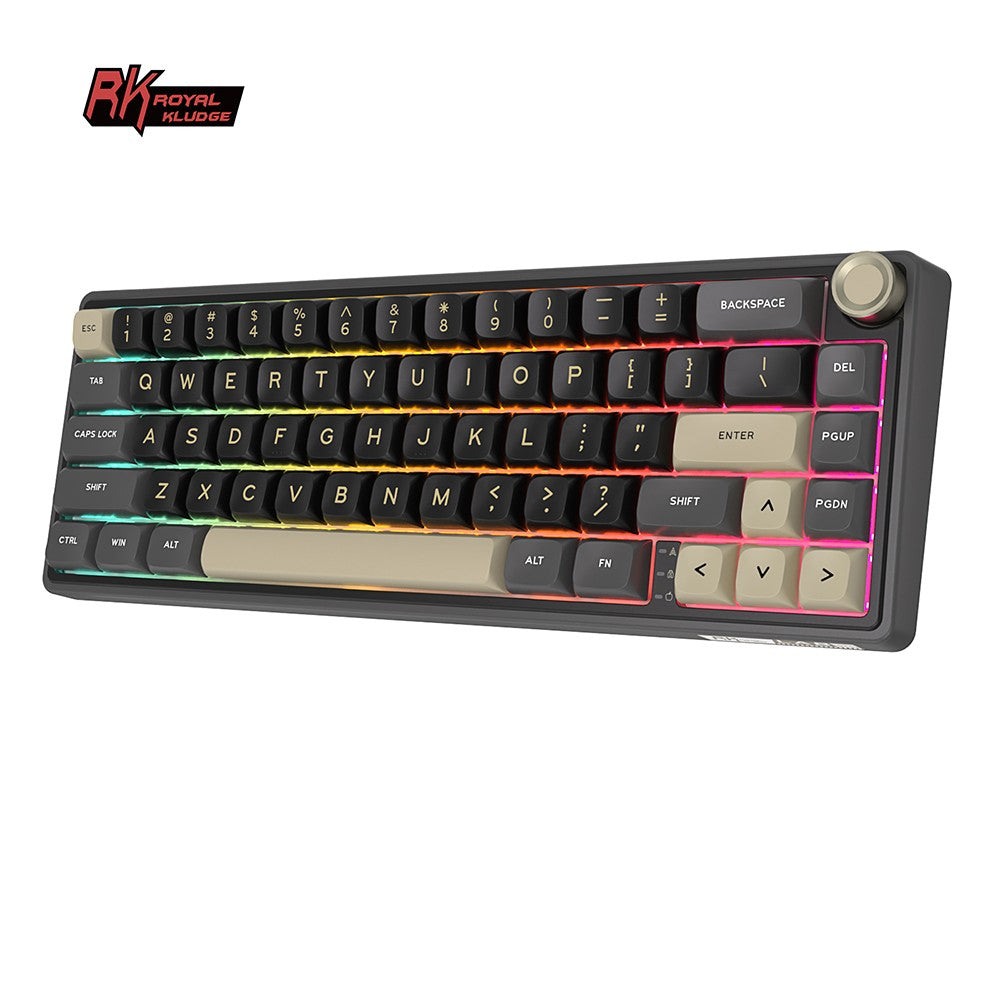 Teclado Mecánico Royal Kludge RK R65 en Portugués Brasileño, con Cable, Intercambiable en Caliente, 66 Teclas, 65%, Retroiluminación RGB, para Gamers