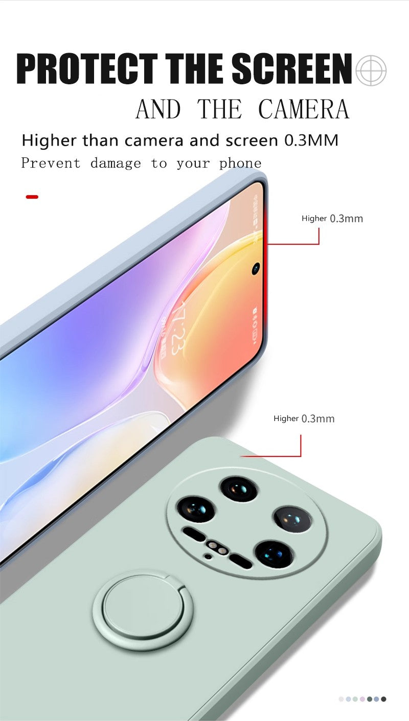 Funda para Xiaomi 14 Ultra Líquido silicona anillo soporte suave funda de teléfono para Xiaomi 14 Ultra a prueba de golpes Fundas traseras Xiaomi 14Ultra