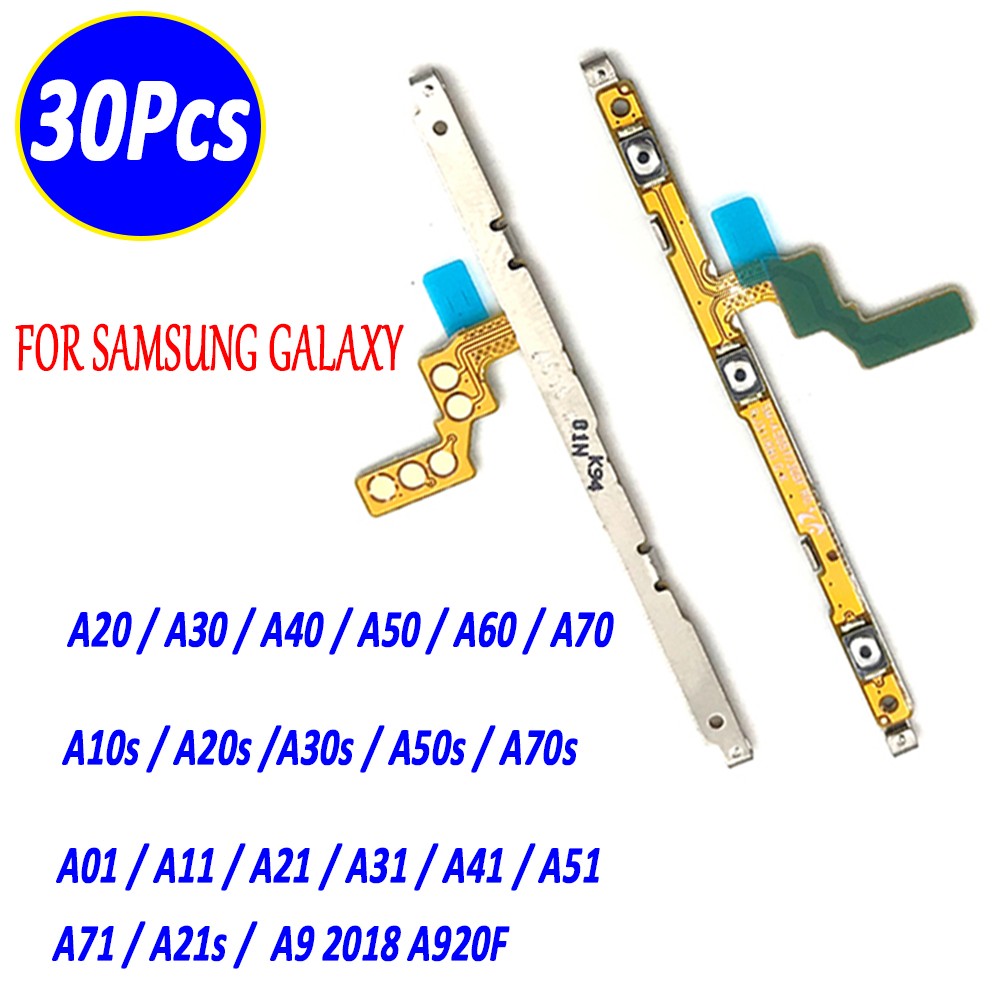 Botón de volumen de encendido y apagado, Cable flexible para Samsung A01, A10S, A11, A20S, A21S, A30, A30S, A50, A50S, A70S, A51, A71, A920, 30 unidades