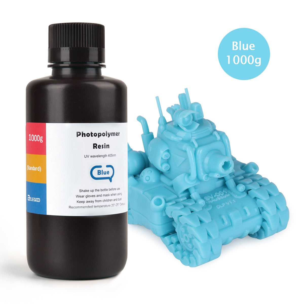 ELEGOO-resina de impresora 3D tipo ABS, resina de fotopolímero estándar tipo ABS de 405nm para impresión LCD 3D, 1000g