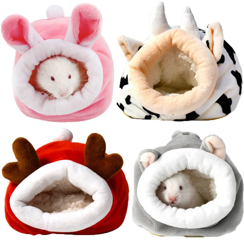 Jaula para hámster, cama suave y cálida, hamaca para ratas, cerdo, ardilla, casa de invierno, nido de terciopelo, cama cálida para dormir, artículos para mascotas pequeñas