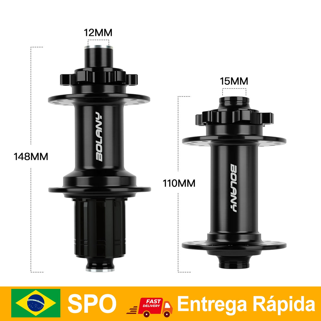 Enviado do Brasil BOLANY MTB Cubo Boost Cube MS 6 Pinos 110x15 Cubo Barulhento para Bicicleta de Montanha 32 Furos Cubo de Bicic