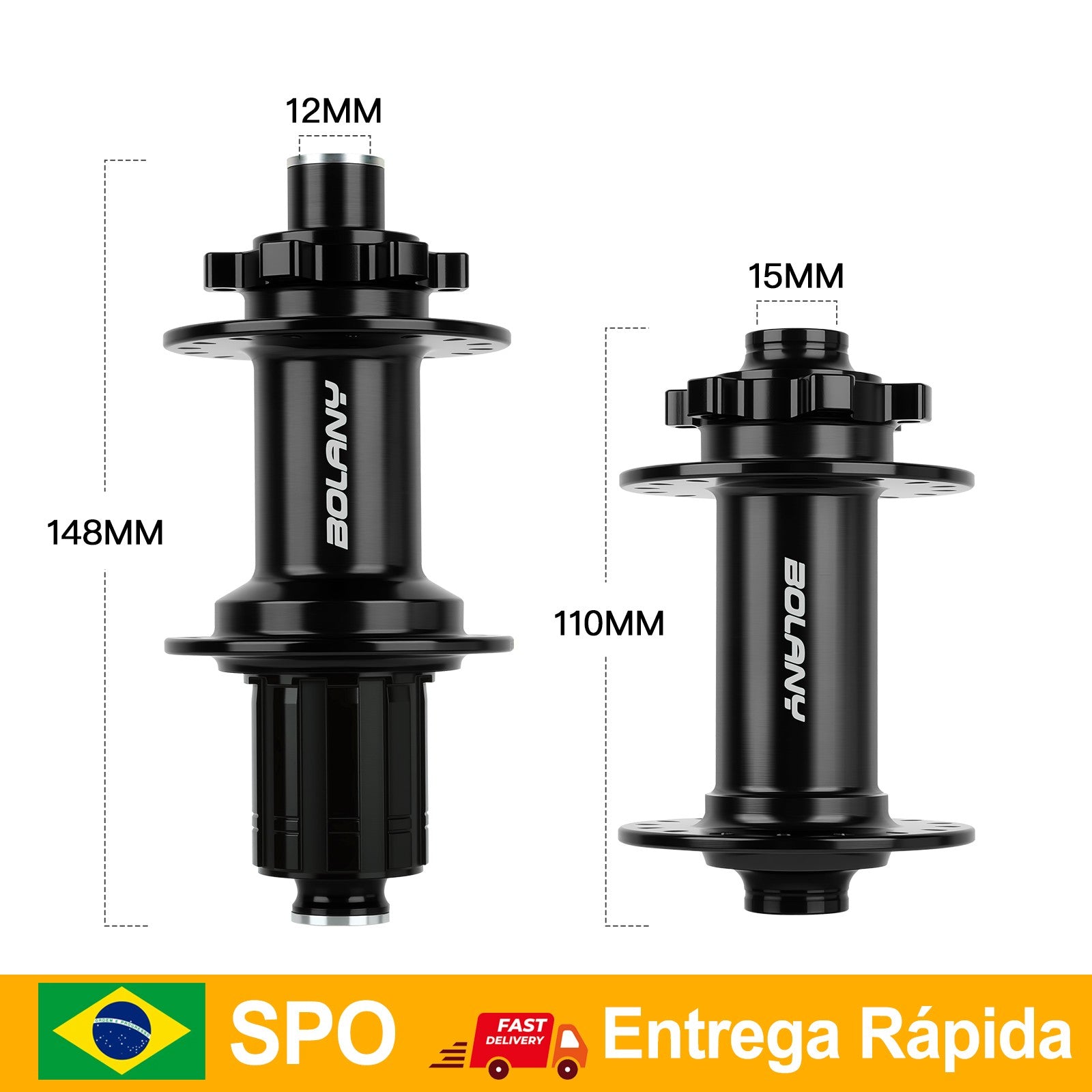Enviado do Brasil BOLANY MTB Cubo Boost Cube MS 6 Pinos 110x15 Cubo Barulhento para Bicicleta de Montanha 32 Furos Cubo de Bicic