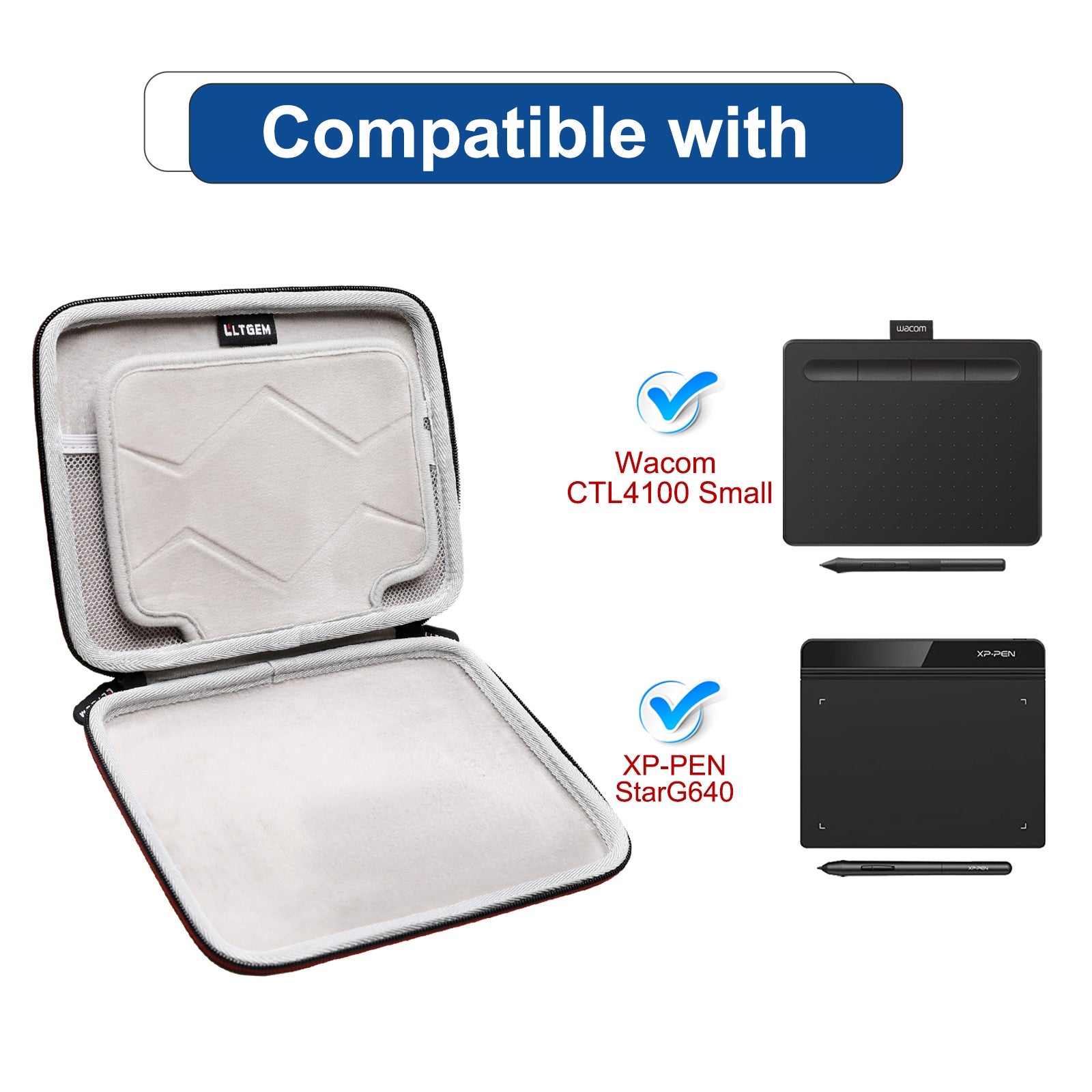 LTGEM Estuche rígido impermeable de EVA para tableta de dibujo gráfico Wacom CTL4100 Intuos