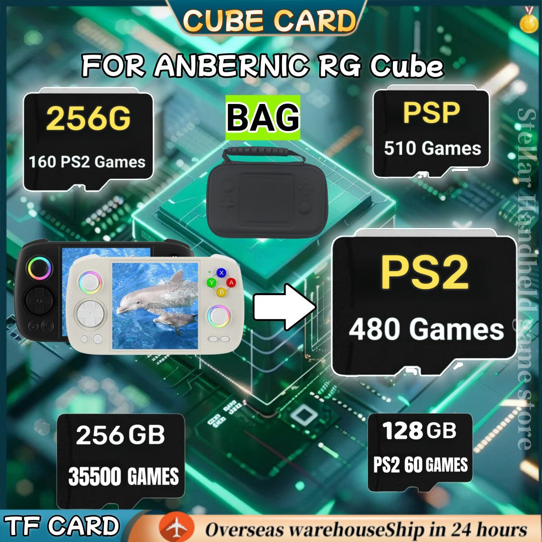 Para ANBERNIC RG Cube consola de juegos Retro portátil tarjeta TF tarjeta de memoria tarjeta SD 480 juegos PS2 512G 60000 juegos Micro Sd PSP juegos