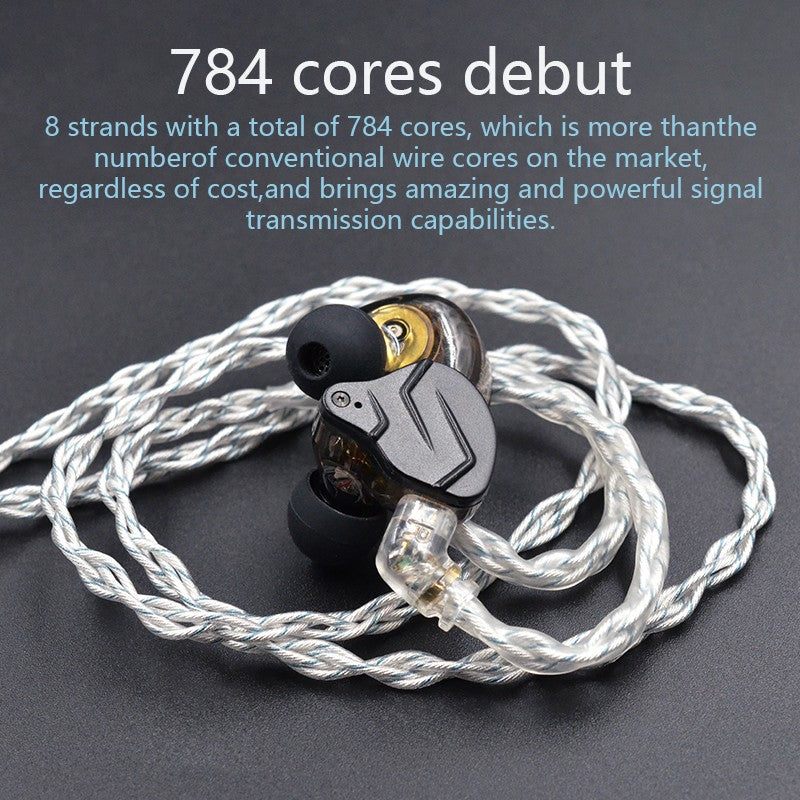 KZ 8 núcleos plata azul híbrido 784 núcleos Cable de actualización plateado Cable de auriculares para KZ ZS10 PRO ZSN PRO ZSX DQ6 ZAX ASX ASF