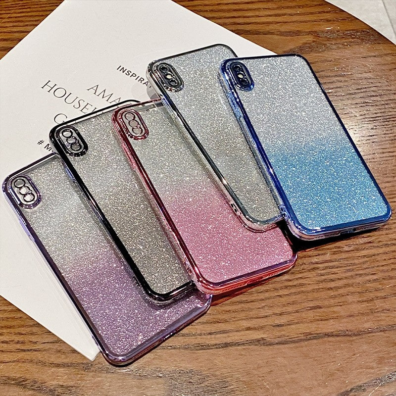G 84 54 24 14 funda brillante de lujo para Motorola Moto G54 G84 G14 G24 G53 G73 G60 G10 G20 G30 5g cubierta chapada de silicona gradiente