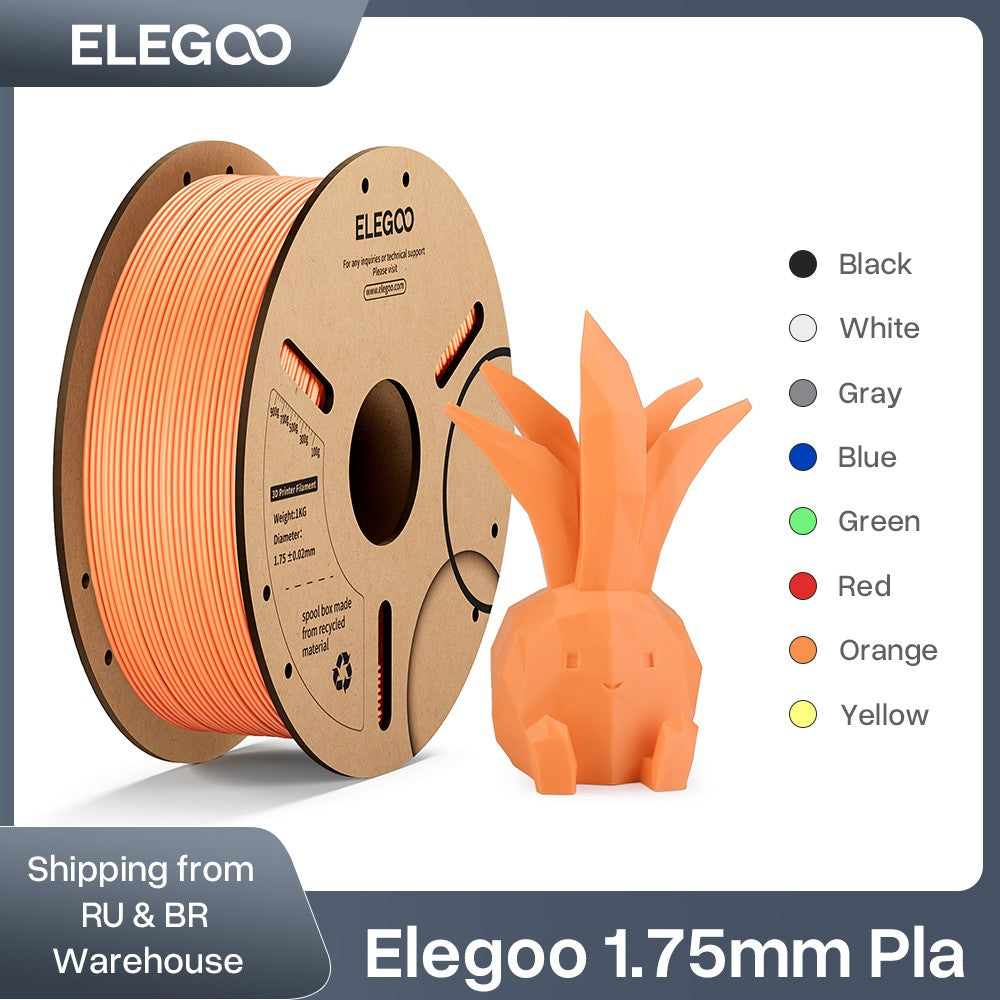 ELEGOO 1kg 1,75mm filamento PLA plástico 3D PLA para impresora 3D Material consumible para impresora 3D NEPTUNE 3 PRO FDM