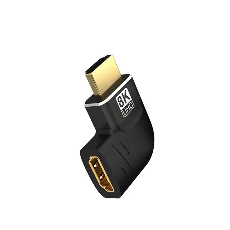 Adaptador HDMI 2,1 90 grados 270 grados HDMI macho a hembra 8K 60Hz 4K 120Hz 48Gbps vídeo HDR para ordenador portátil HD TV proyector adaptador