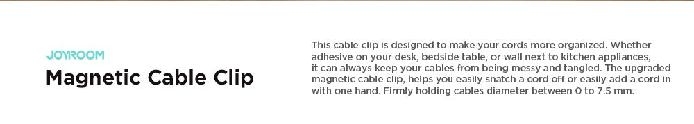 Joyroom 3/6 Uds Clip de Cable magnético soporte de Cable soporte de Cable adhesivo organizador para el hogar Oficina debajo del escritorio gestión de cables