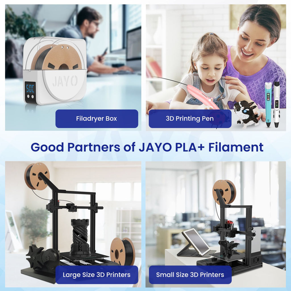 JAYO 2 rollos de filamento de impresora 3D PETG/PLA/PLA PLUS 1,75mm 2,2 KG 100% sin burbujas materiales de impresión 3D no tóxicos para impresora 3D