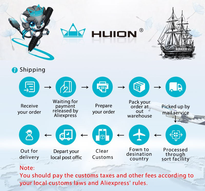 HUION-Tabletas gráficas ultraligeras H640P H950P, Tablet Digital con bolígrafo de dibujo, Stylus sin batería, para PC, teléfono Android mesa digitalizadora huion