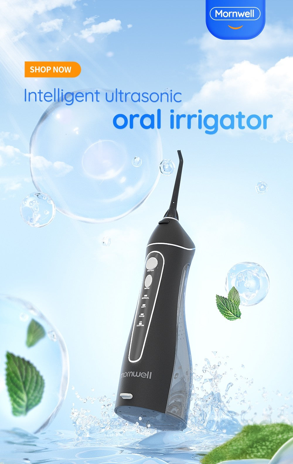 Hilo de agua portátil F18, 4 modos, recargable por USB, 4 boquillas, chorro de agua Oral, tanque de agua de 200ml, resistente al agua