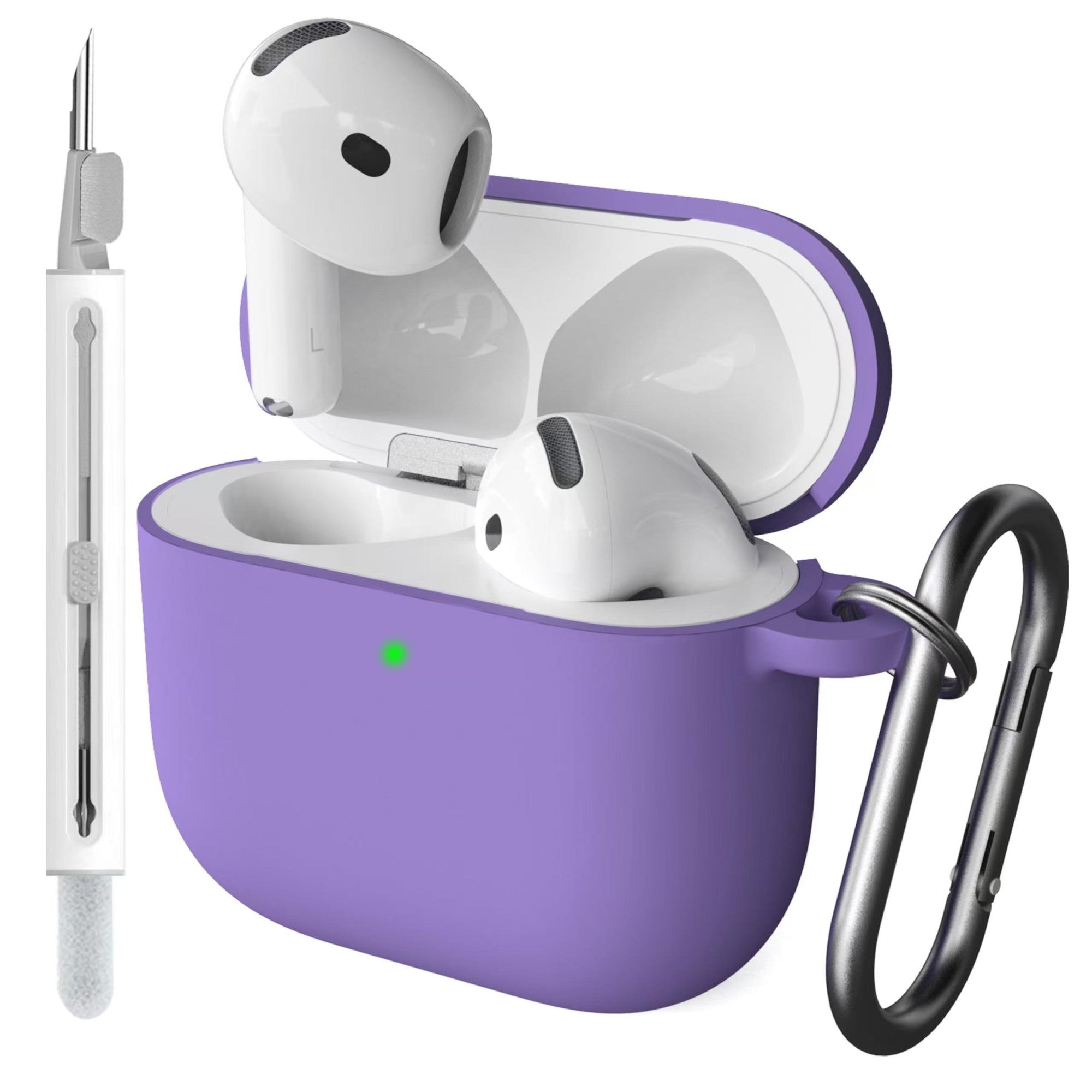 Funda AirPods 4 con kit de limpieza, funda protectora de silicona suave para Apple AirPods 4 generación para mujeres y hombres