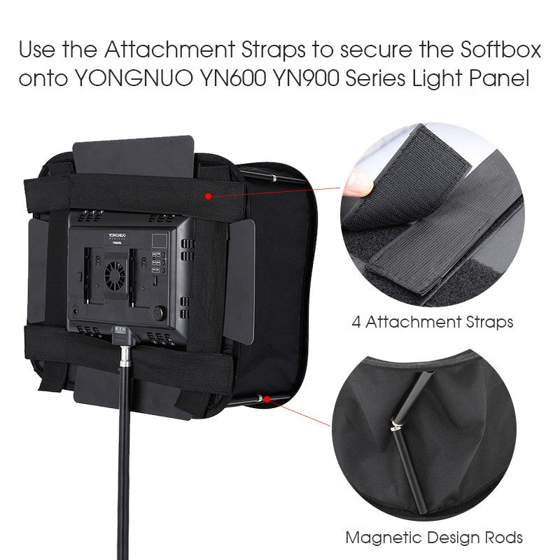 Difusor Softbox para YONGNUO YN600L II YN900 YN300 YN300 III IV Godox Viltrox Pixel, Panel de Luz LED para Video, Filtro Suave Plegable