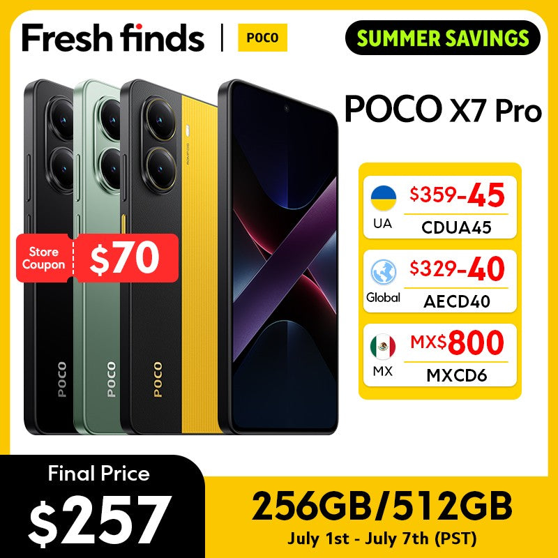 POCO X7 Pro 5G Versión Global Smartphone Dimensity 8400-Ultra 6000mAh 90W Carga 50MP Cámara con OIS NFC