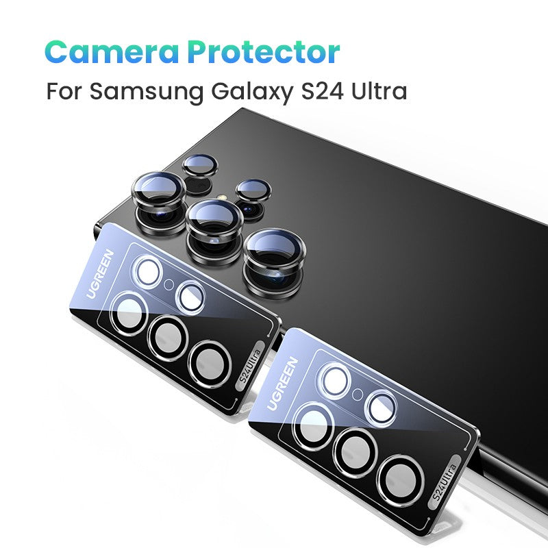 UGREEN Protector de lente de cámara para Samsung Galaxy S24 Ultra lente de cristal completo para Samsung S24 Ultra película protectora