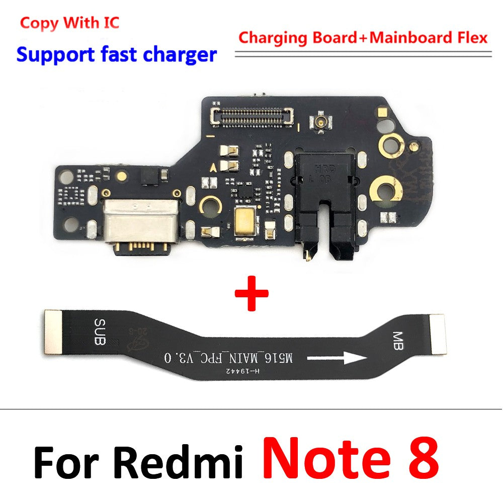 Nuevo puerto de carga USB conector de placa base principal FPC Cable flexible para Xiaomi Redmi Note 9 10 7 Pro 10S 11 4G 5G 8 rápido