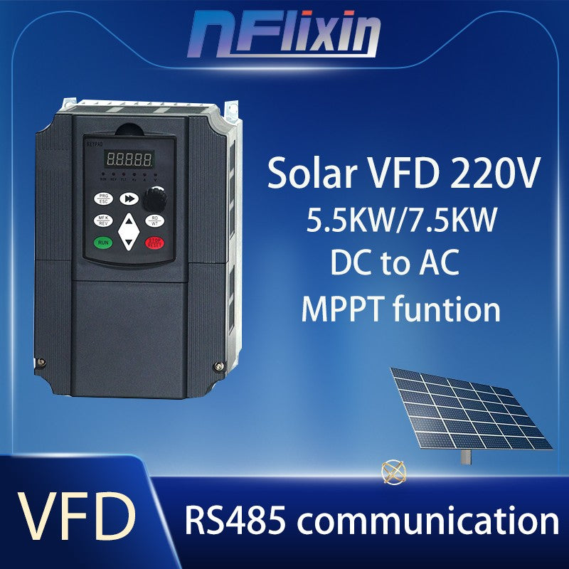 Inversor Solar VFD de 0,75-7,5 kW, 3P CC, 200-400V, entrada de 220V, convertidor de frecuencia de salida, controlador de bomba de agua, Control de velocidad MTTP