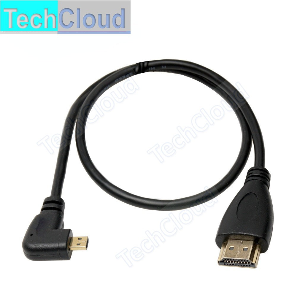Cable HDMI Compatible con Tipo A a D de 90 Grados, Micro HD a HD, Ángulo Izquierdo/Derecho para Cámara Digital Sony A6400 GH4, Tablet, 30cm/150cm