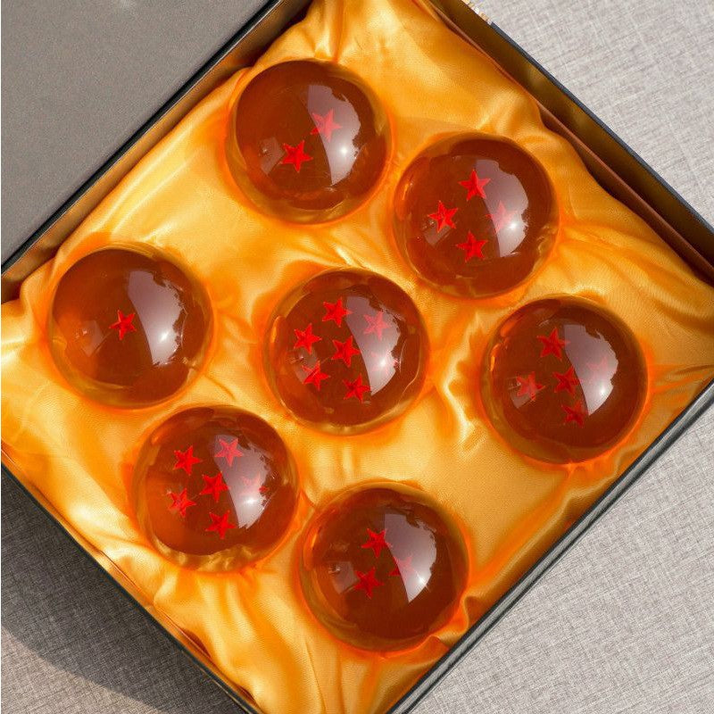 Dragon Ball - Set de 7 Figuras de Acción de Cristal 1:1 de 3.5cm, Colección para Invocar a Shenron, Modelo de Anime, Regalo