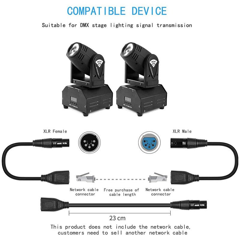 Cable Adaptador Convertidor de Conector XLR Macho/Hembra de 3 Pines a RJ45 para Micrófono, Sistemas de Altavoces Behringer y Radio