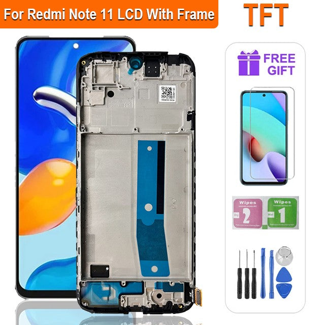 LCD súper AMOLED para Xiaomi Redmi Note 11 LCD 2201117 Asamblea del digitizador de la pantalla táctil de la exhibición LCD de TG para Redmi Note 11S LCD