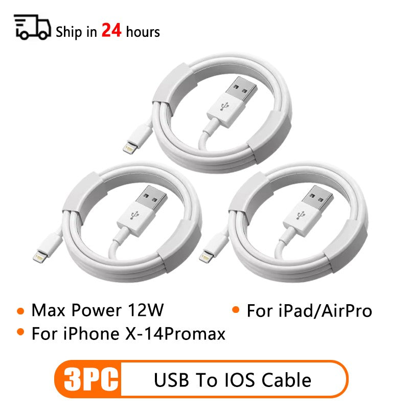 Cable USB tipo C PD de 66W para Apple iPhone 16 15 14 13 11 Pro Max 12 Mini 7 8 Plus XS R Cable de carga USB C de carga rápida