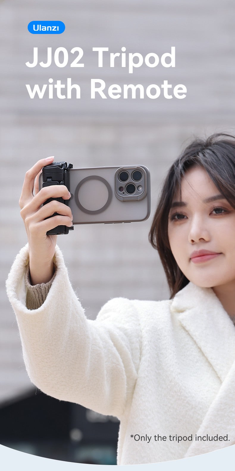 ULANZI JJ02 trípode para palo de Selfie trípode de teléfono con agarre extensible con control remoto desmontable 2 zapatos fríos tamaño de bolsillo Mini soporte para teléfono
