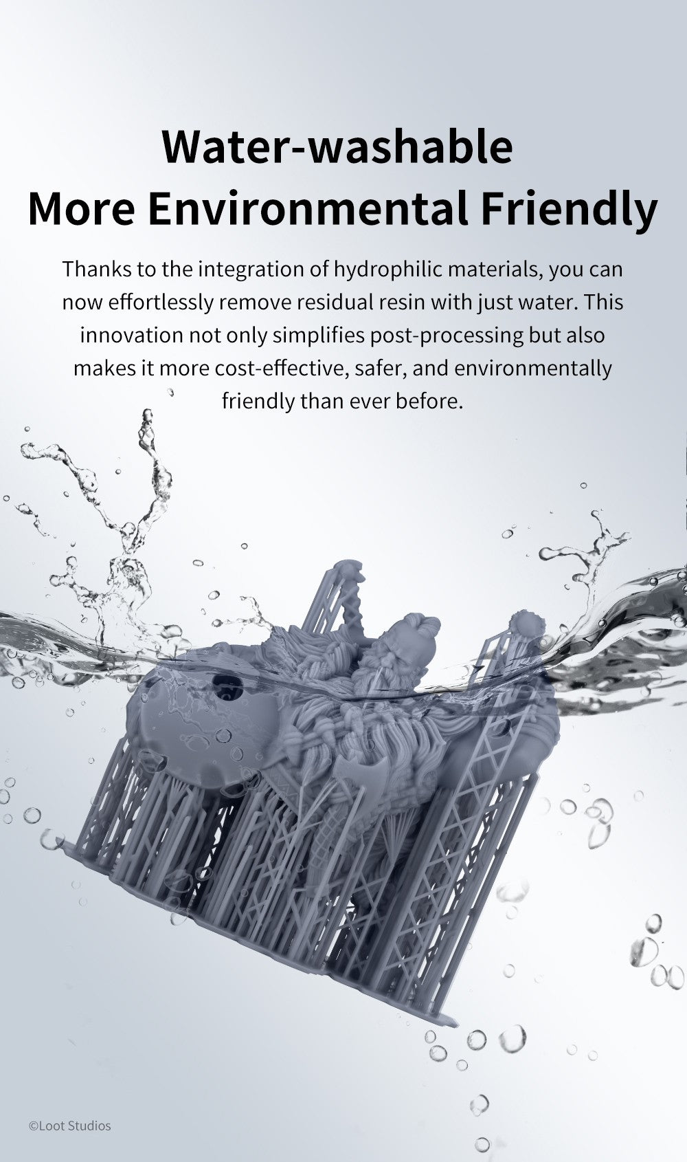 ANYCUBIC-lavado con agua, resina de impresora 3D de 10KG, lavable con agua, alta precisión, bajo olor y baja viscosidad para Photon de impresora LCD 3D