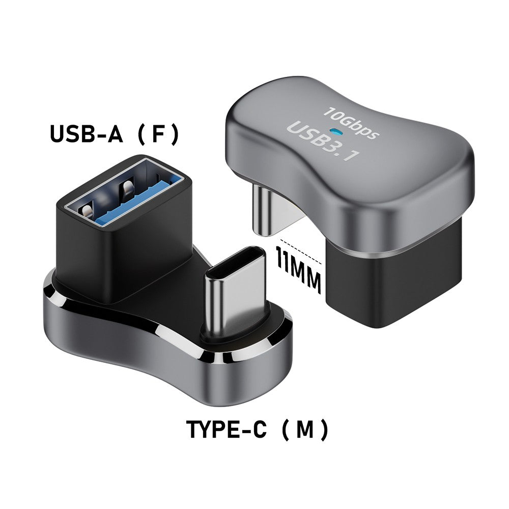 Adaptador de datos ThunderBolt 3 en forma de U de 180 grados, convertidor de carga rápida para cubierta de vapor, 4K, 140W, 5A, USB C a tipo C
