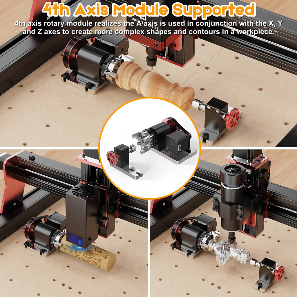 Twotrees-enrutador CNC de 3 ejes/4 ejes, fresadora y cortadora TTC450 PRO, grabador de joyería para madera, acrílico, PCB, PVC, MDF, Metal