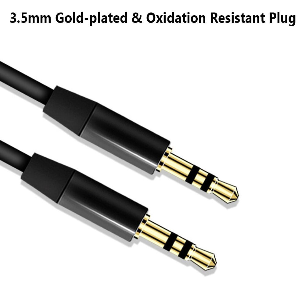 Cable de Audio de 1,2 m, conector auxiliar estéreo de 3,5mm, línea macho a macho con Control de volumen de micrófono para auriculares, altavoz de coche