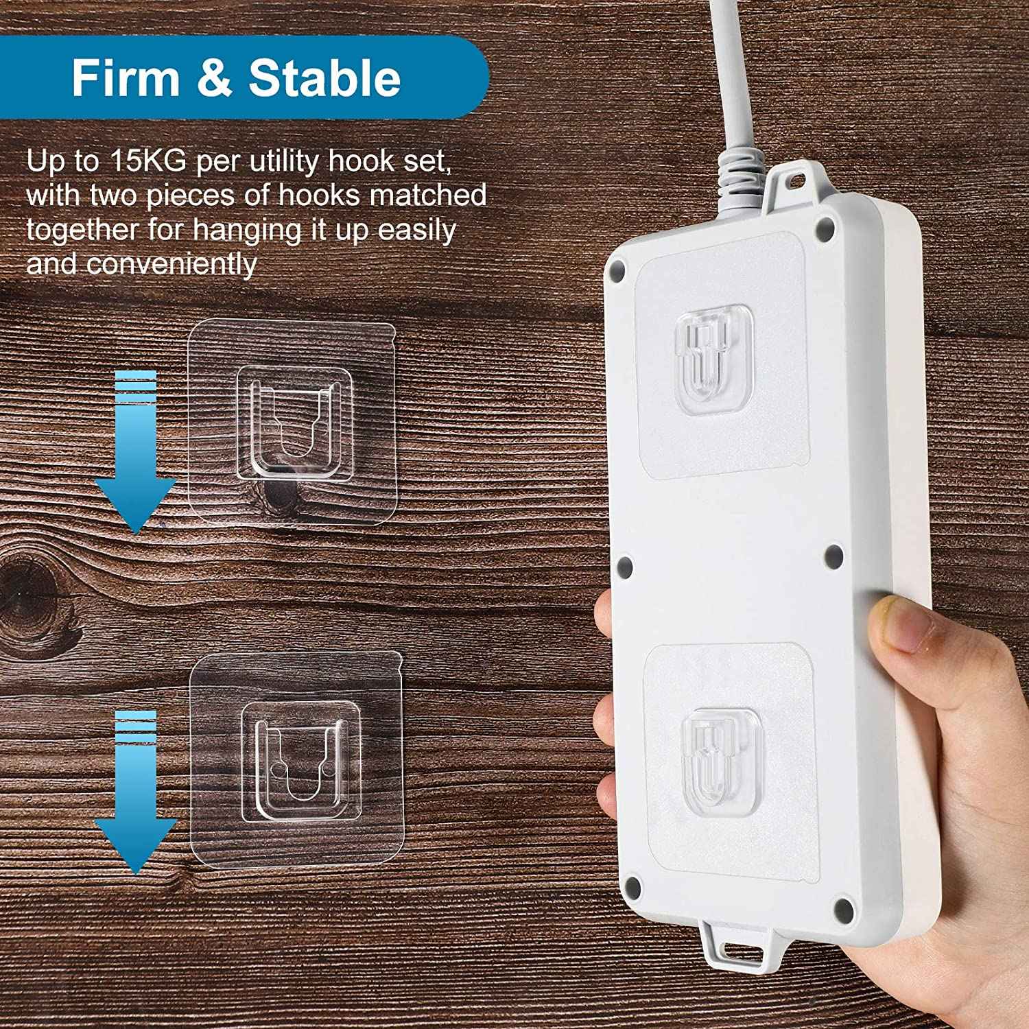 Clips organizadores de cables, ganchos de pared adhesivos de doble cara, soporte de pared con ventosa transparente fuerte para cocina, 10 Uds.