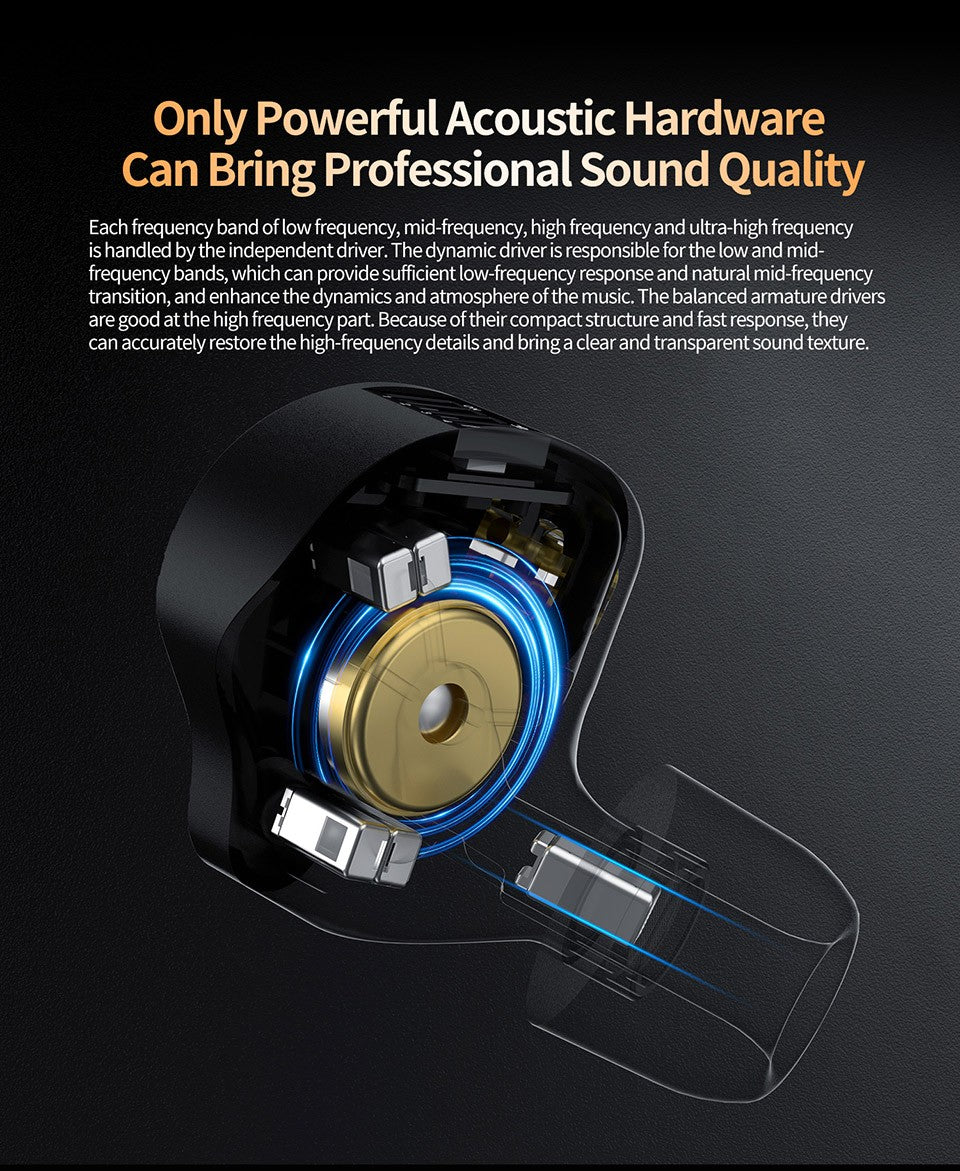 KZ ZS12 PRO X auriculares de Metal 1DD + 5BA, auriculares híbridos de graves HIFI con Monitor de oído, auriculares con cancelación de ruido para deporte y música, recién llegados