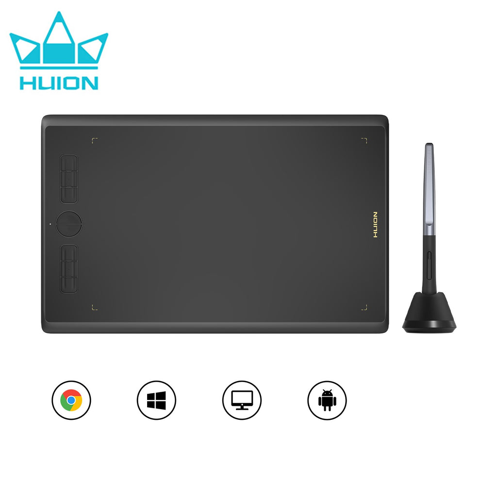 HUION tabletas gráficas H420X H580X H610X tabletas portátiles diseño de dibujo Digital animación tablero de artista Android OS compatible