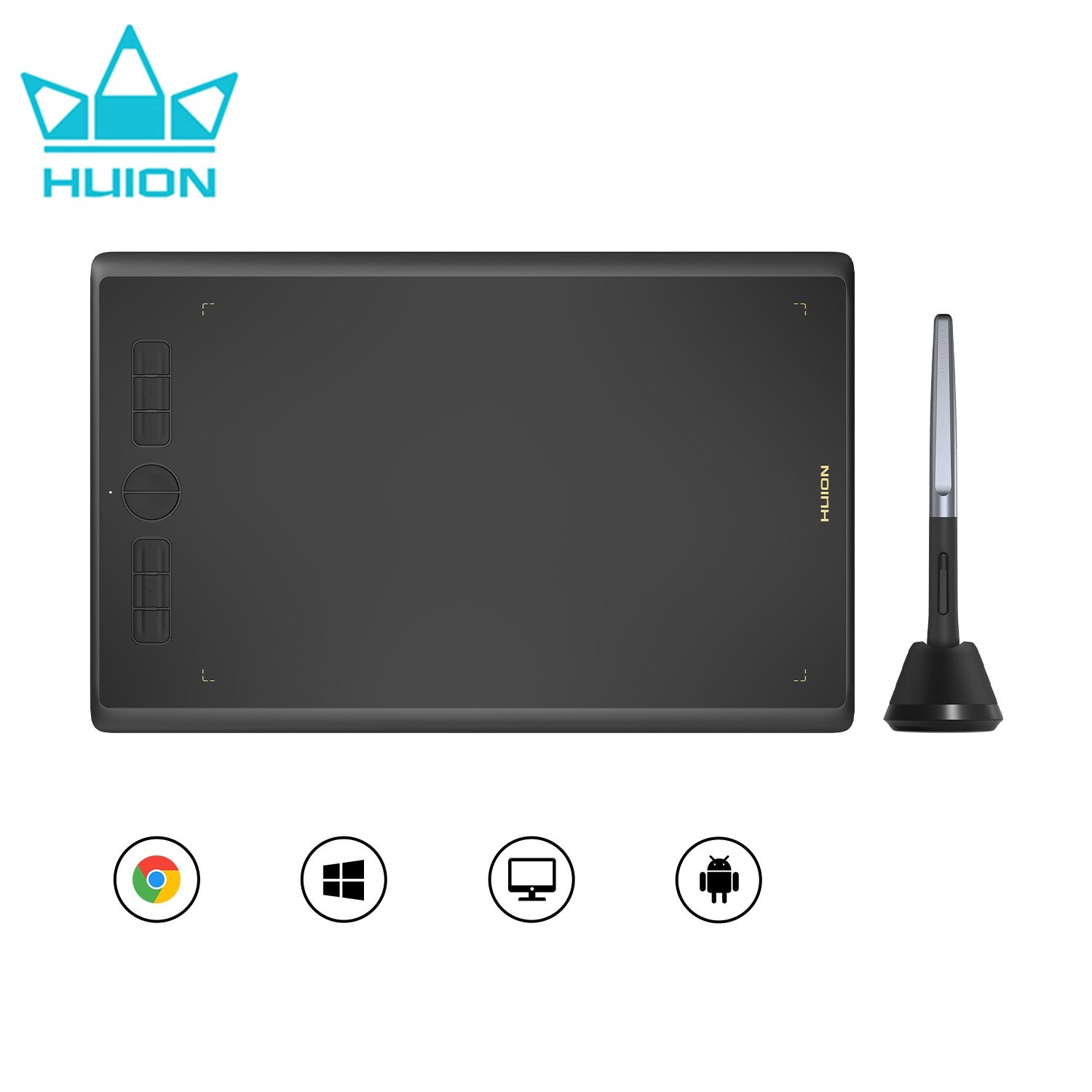 HUION tabletas gráficas H420X H580X H610X tabletas portátiles diseño de dibujo Digital animación tablero de artista Android OS compatible