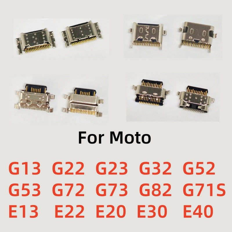 10 Uds para Motorola Moto G22 G23 G32 G52 G53 5G G82 G72 G73 E22 E20 E30 E32 E40 puerto de carga USB conector de cargador