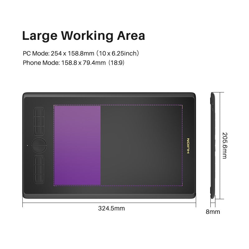 HUION tabletas gráficas H420X H580X H610X tabletas portátiles diseño de dibujo Digital animación tablero de artista Android OS compatible