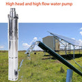 Bomba Solar para pozo profundo, dispositivo de perforación sumergible de acero inoxidable sin escobillas, cabezal máximo de 750 M con controlador incorporado, CC, 100 W, 48V, 60V, 72V