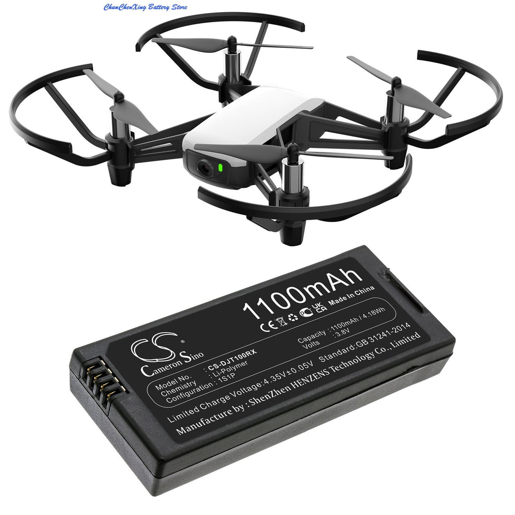 Cameron Sino 3.8V 1100mAh Drones Batería T01 para DJI Tello