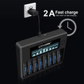 CITYORK 1.2V AA y AAA Batería Recargable NIMH+ 8 Ranuras LCD USB Cargador de Batería Para 1.2V AA AAA NI-MH Batería Recargable