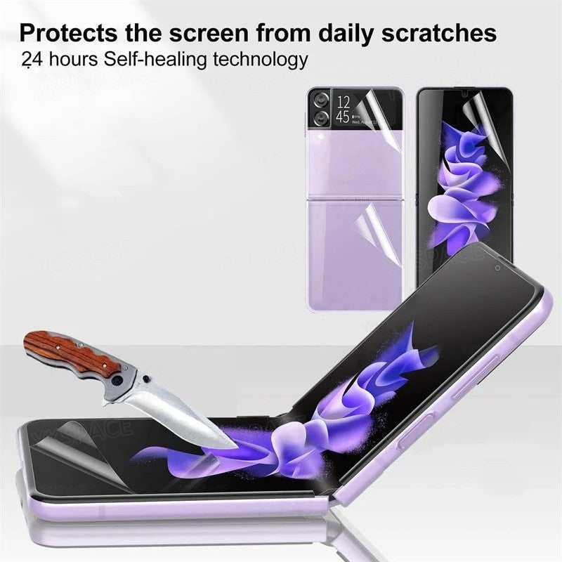 Película de hidrogel mate frontal transparente HD para Samsung Galaxy Z Flip 3 4 5 6 SE 7 W23 W24 W25 Protector de pantalla esmerilado suave con tapa