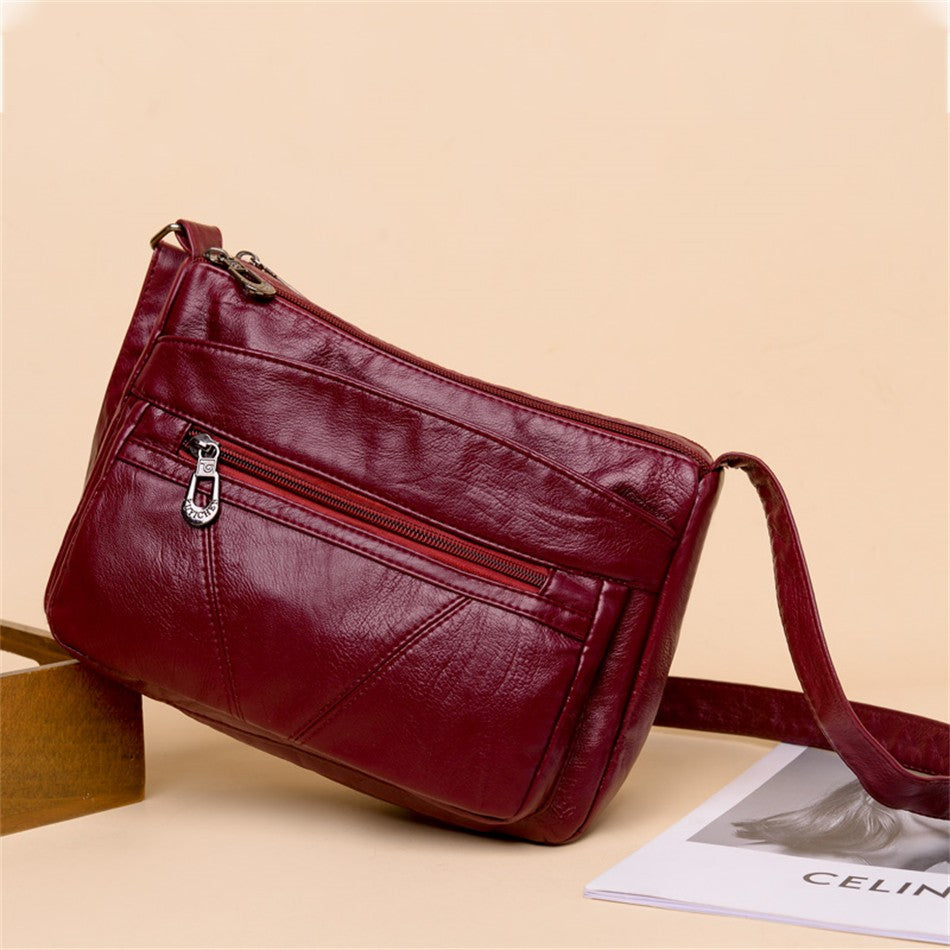 Bolso bandolera de Color liso que combina con todo, bolsos de hombro de alta capacidad para mujer, bolso de mano de piel sintética de alta calidad 2021