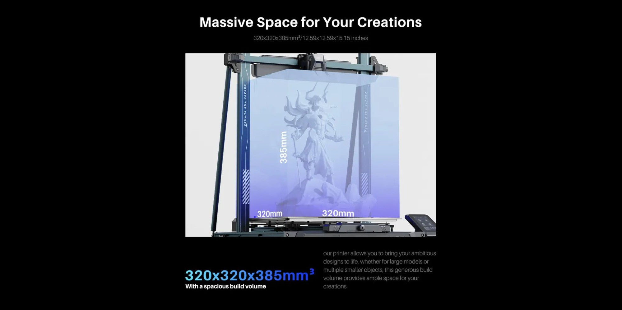 Impresora 3D FDM ELEGOO NEPTUNE 4 PLUS con velocidad de impresión de hasta 500 mm/s, extrusor directo de doble engranaje, volumen de construcción 320x320x385 mm