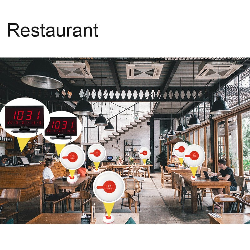 Retekess - 10 Botones de Llamada Inalámbricos TD009, Resistentes al Agua, para Cuidadores, Restaurantes, Cafeterías, Personas Mayores, Clínicas, Compatibles con T128/TD110/TD106