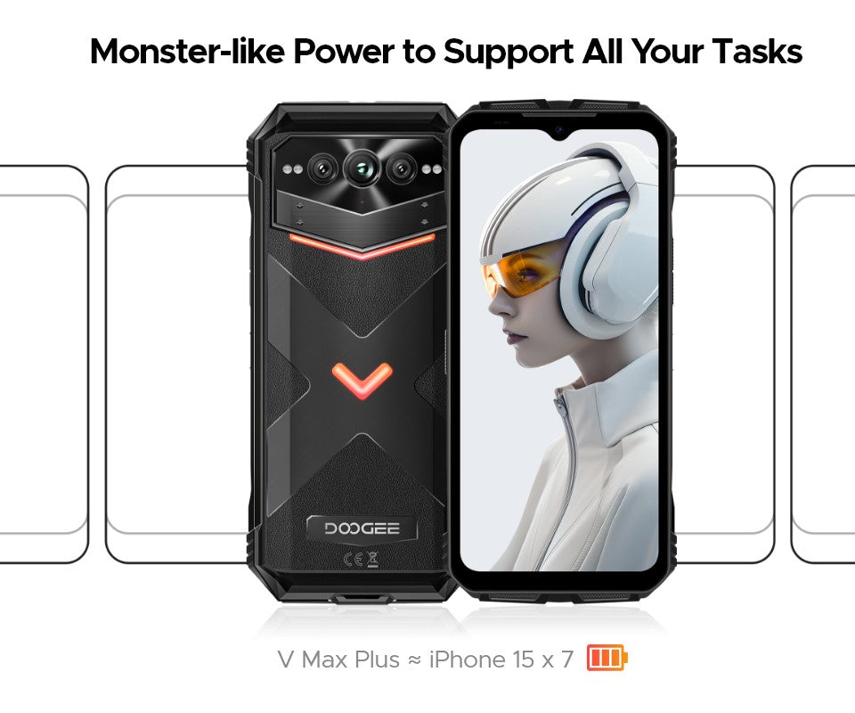 Versión Global DOOGEE V Max Plus 5G teléfono resistente 6,58 "36GB(16 +20) 512GB 200MP cámara AI 22000mAh efecto de iluminación NFC 5G teléfono