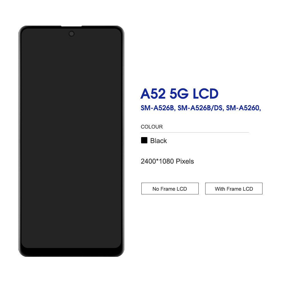 Pantalla AMOLED A52 5G para Samsung A526B SM-A526B/DS, SM-A5260 pantalla LCD reemplazo del ensamblaje del digitalizador de pantalla táctil